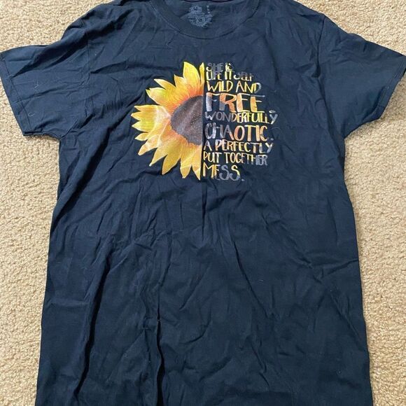Womens Sun Flower Wild and Free Tshirt - Picture 1 of 3